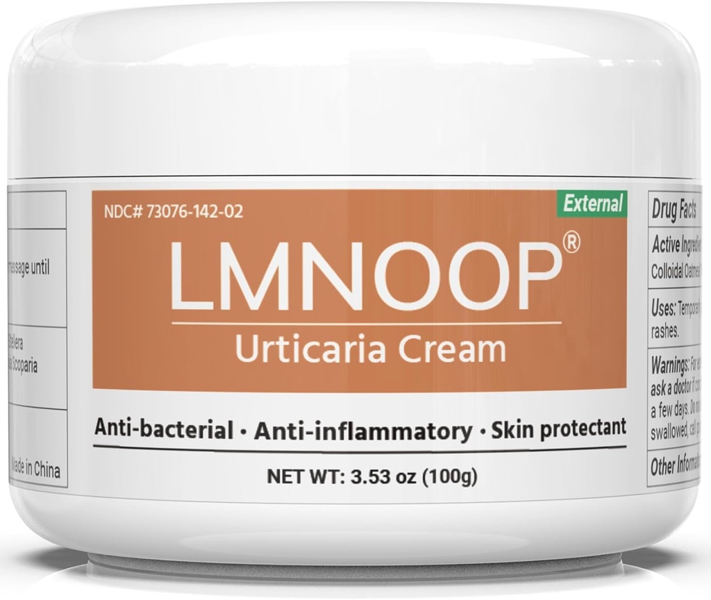 Urticaria Cream, Hives Relief Advanced Formula for Itching, Redness, Pimples, Rashes, Edema and Other Skin Symptoms