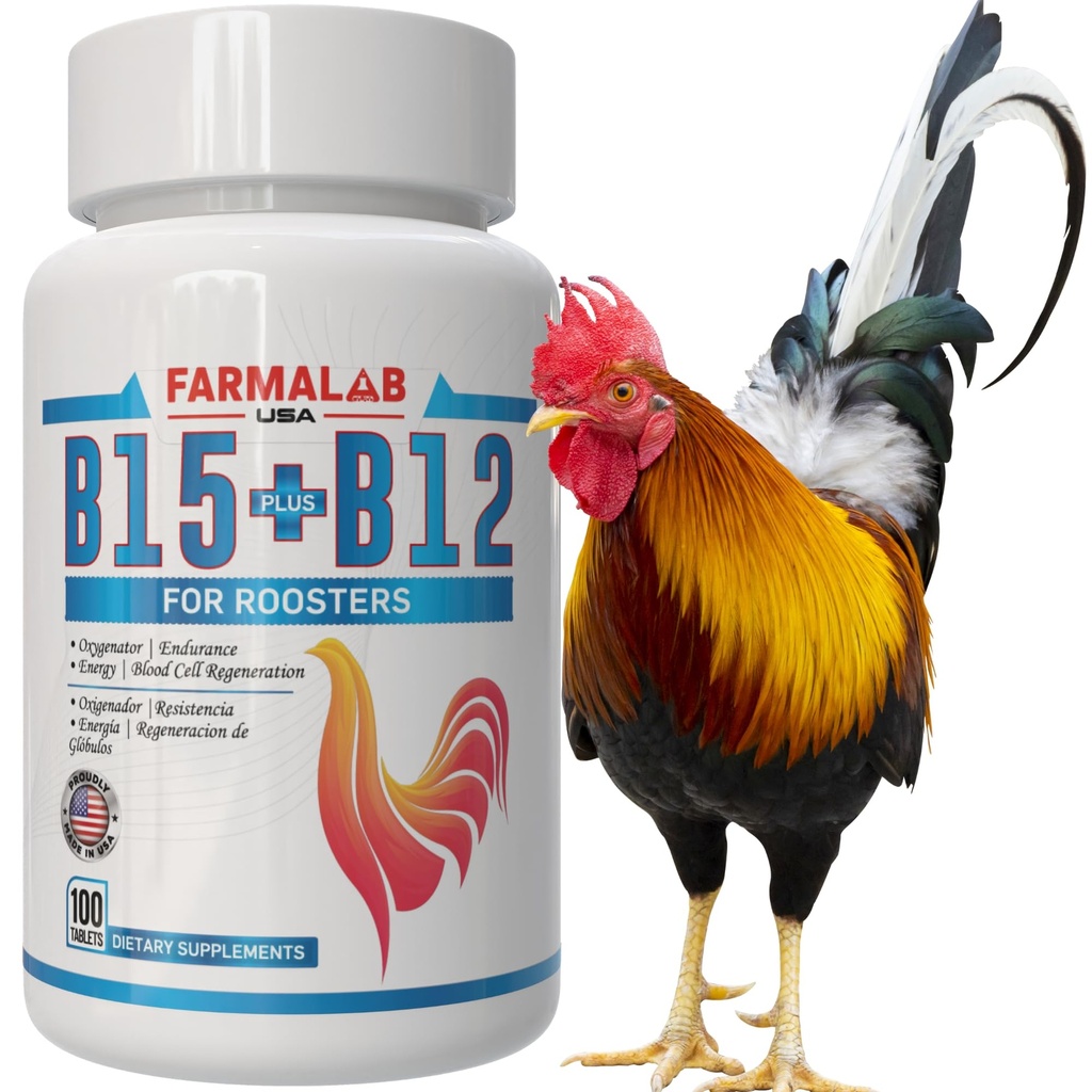 Farmalab B12 B15 için Roosters B15 B12 para Gallos 100 Tablet