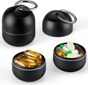 Zannaki Small Portable Single Pill Box Videosu - Metal Daily Travel Pill Organizer Vakası, Pill Holder Şişe, Cute Medicine Vitamin Supplement Container Carrier for Pocket or Purse, Black