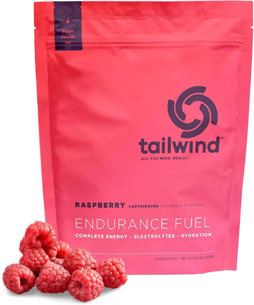 Tailwind Beslenme Endurance Yakıt, Carbohidrat & Electrolyte Sports Drink Mix Toz, Gluten-Free, Vegan, Raspberry Buzz, 30 Hizmet (Caffeinated)