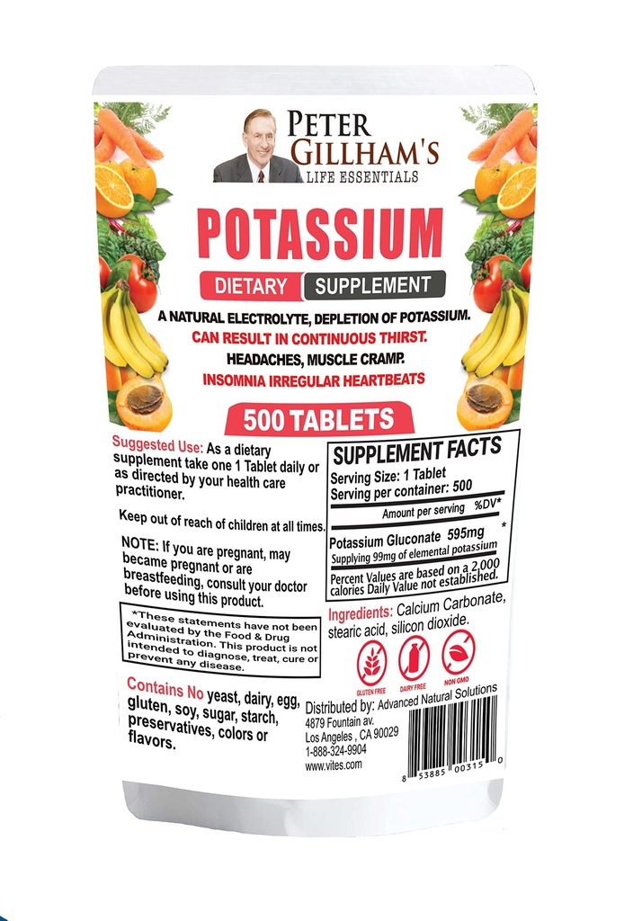 Peter Gillham's Life Essentials P Properties Gluconate tabletleri 595 mg, 500 Tablet, ABD'de (Pazar Mayıs Vary)