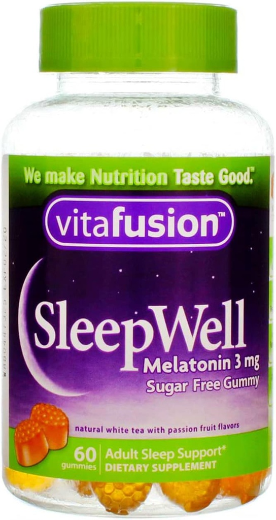 Vitafüzyon Sleep Well Gummy Sleep Support, 3 mg of melatonin, 60 Kont (Görüngenin Paketi) Vitafüzyon