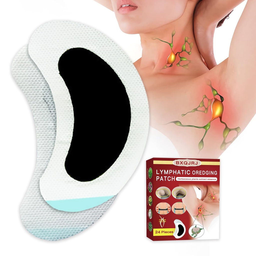 24Pcs/Box Herbal Lymph Nodes Patch,Lymphatic Drage Patch/Patches,Herbal Lymphatic Drage Beauty Patch,Neck Lymph Nodes Patch, Lymphatic Masaj Erkekler ve Kadınlar için