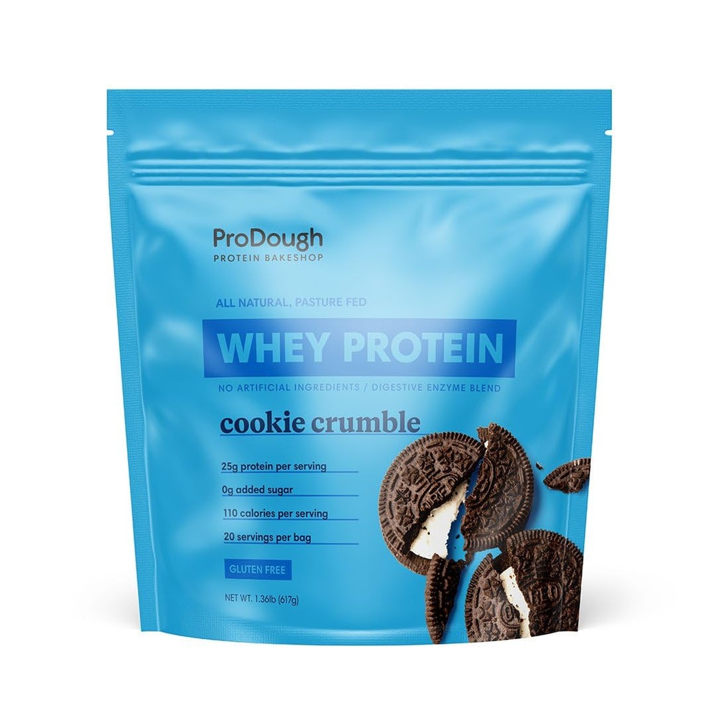 ProDough Gourmet Whey Isolate Hydrolized protein Toz for Shake Mix- Easy Digest Enzyme Mix, 25g Protein, Doğal Malzemeler, Gluten Free, Keto Friendly (Cookie Crumble)