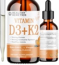 Sıvı D3 K2 Plus Vitamin K2 MK-7 | 5000IU Vitamin D Sıvı Merdivenler | Bones | Immune | Heart Health | Boost Energy 2oz