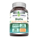 Amazing Formulas Biotin 10.000 mcg | Hızlı Dissolve Tabletler | No-GMO | Gluten Free Supplement | USA (Citrus | 120 Tablet)