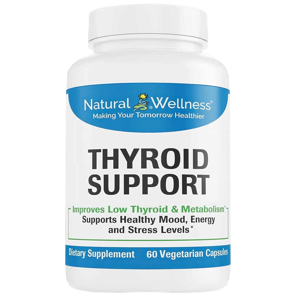Doğal Wellness Tiroid Desteği - Iodine, Selenium & L-Tyrosine Supplement for Health Thyroid Function, Energy, and Metabolism – Yourroid Support for Women & Men – 60 Vegetarian Capsules