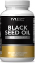 IVL - Organic Black Seed Oil - 120 Softgel Capsules - (1000mg per Serving) - Pure Cold Pressed Nigella Sativa Seed Oil - Omega 3 6 9, Antioxidants, Thymoquinone - Black Seed Oil Liquid Capsules