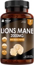 New Leaf Products Lions Mane Mushroom Extract Supplement 2000 mg - 180 High Strength Vegan Tabletleri Black Pepper ile - (Not Toz veya Capsules) Made in the UK