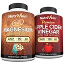 Nutrivein Premium Apple Cider Vinegar Capsules & Magnezyum L-Threonate Sche: Yüksek hacimli Magnezyum Threonate Supplement ve Apple Cider Vinegar Supplements for Brain, Gut, & General Well-Being