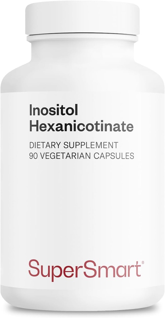 Supersmart - Inositol Hexanicotinate günde 1500 mg (High Strength Niacin Flush Free) - Geliştirilmiş Vitamin B3 Supplement | Non-GMO & Gluten Free - 90 Vegetarian Capsules