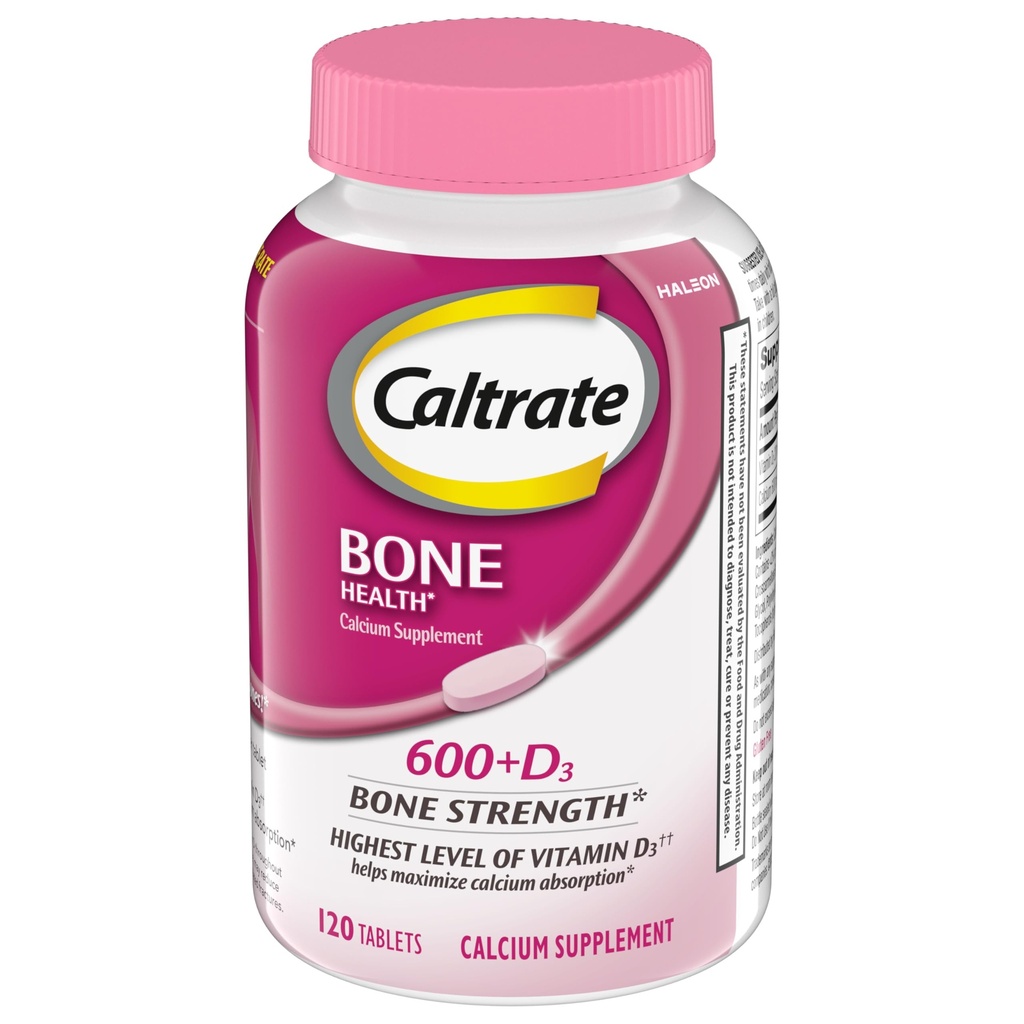 Caltrate 600 Plus D3 Macau ve Vitamin D Supplement Tabletler, Yetişkinler için Bone Health Supplements - 120 Count