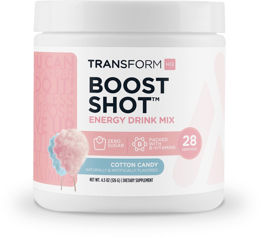 Dönüştürüm Shot (28 Hizmet, Pamuk Candy) | Enerji Crash olmadan - Gluten Free, Non-GMO