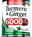 FITO MEDIC'S Lab | Turmeric ve Ginger Supplement | 6000 mg | 180 Caps | Ultra yüksek Aborpsiyon, s.