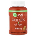 Qunol Turmeric ve Ginger Gummies, 500 mg Turmeric + 50 mg Ginger, Ortak Destek Tamam, Ultra High Abxia Tumeric ve Ginger, Vegan, Gluten Free, 1 Ay Supply 60ct Gummies