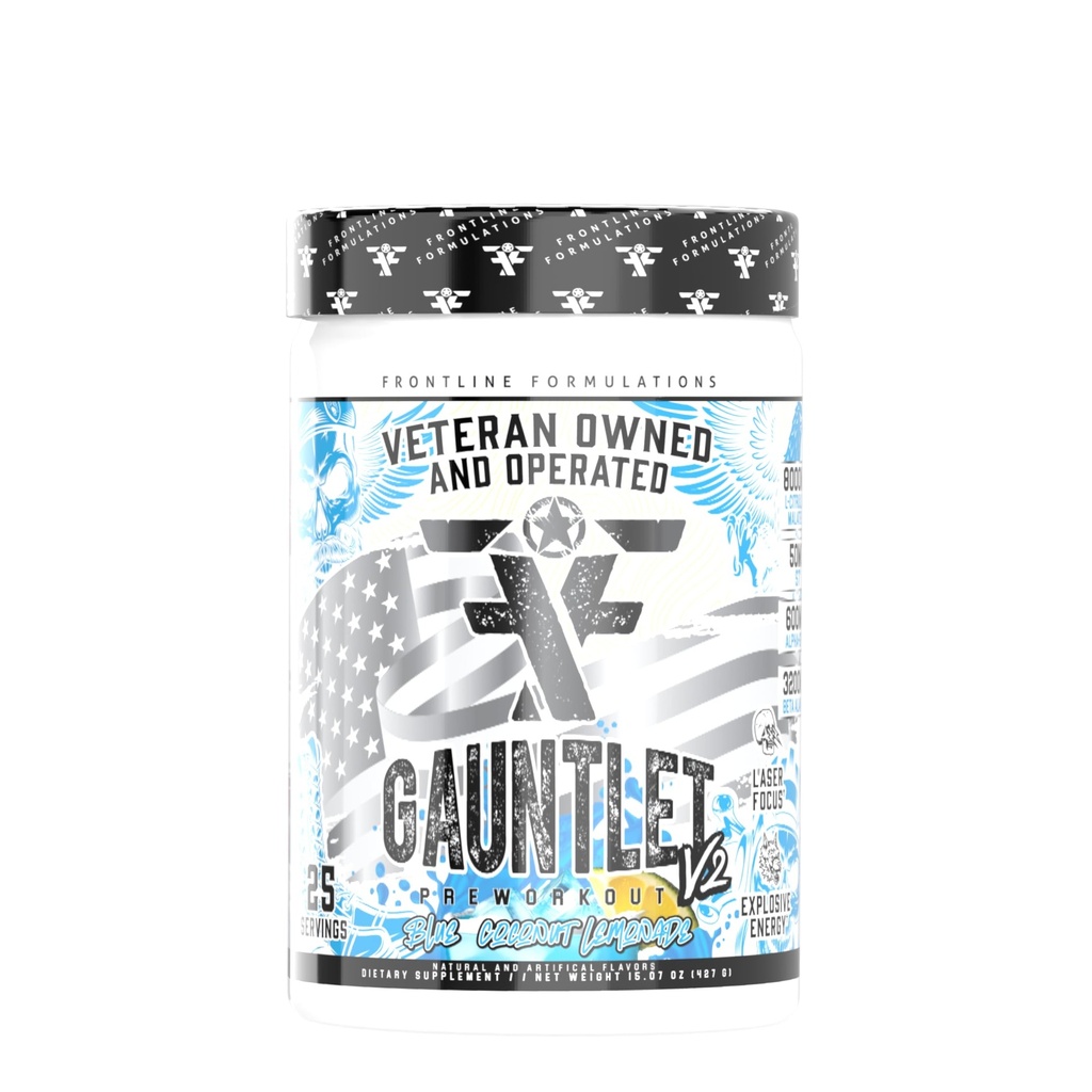 Gauntlet Pre-Workout Toz, Explosive Workouts, Laser Focus, Mid Stim, Amazing Flavor, Gazi Kendileştirilmiş ve Kontrollü (25 Hizmet, Blue Coconut Lemonade)