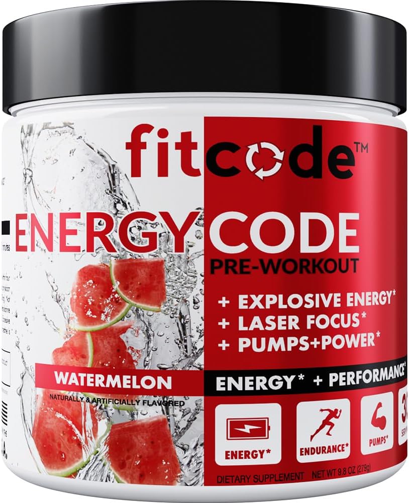 Uygun kod Enerji Kod - Ortak Çalışma: Kretine Toz - Enerji & Performans İçgörü - Kas Güçlü & Endurance Supplement - Contains Caffeine - 30 Hizmet - Watermelon