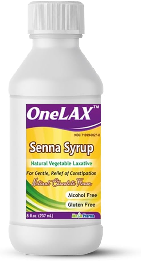 Senna Syrup | Doğal Sebze Laxative (8fl.oz Şişe) Doğal Chocolate Flavor, in Gentle, Relief of Constipation
