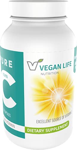 Vegan Life Beslenme - Saf Vitamin C Supplement - Gluten-Free, Non-GMO - Immune Support and White Blood Cell Health - 120 Capsules