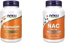 Şimdi Tamamlar, Bromelain 2,400 GDU/g - 500 mg, Natural Proteolytic Enzyme*, 120 Veg Capsules & Supplements, NAC 600 mg with Selenium & Molybdenum, 250 Veg Capsules