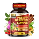 VEGATOT GlucoSavior Berberine Supplement with Ceylon Cinnamon, Bitter Melon, Gymnema - Supports Immune, Heart Health & Gastrointestinal Function - Made in the USA (150 Count)