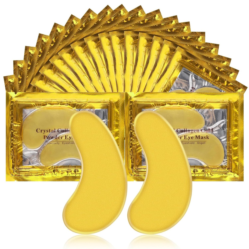 Under Eye Patches for Puffy Eyes, 20 Pairs Eye Masks for Dark Circles and Puffiness 24k Gold Eye Patches with Collagen for Eye Bags Around The Eyes (Eye Patches A)