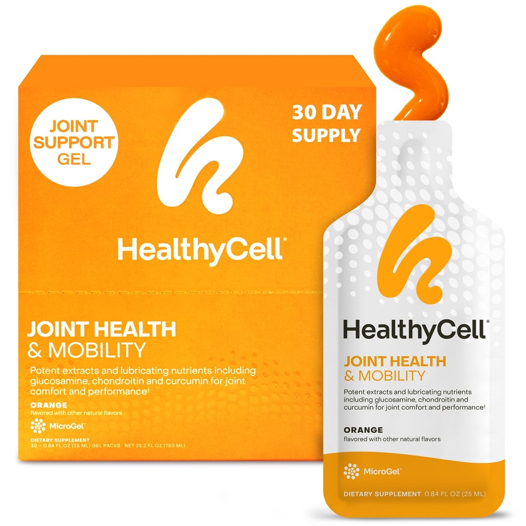 Sağlıklı Ortak Sağlık ve Hareketli Günlük Sıvı Supplement - Ortak Destek Tamam, Inflammation Response, Cartilage & Flexability with Curcumin, Glucosamine & Chondroitin - 30 Gel Packs