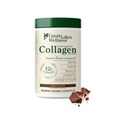 Büyük Lakes Wellness Collagen, Tozu Skin, Saç, Nails, Joints & Digestion - Chocolate Flavored - Quick Dissolve Hydrolyzed, Non-GMO, Kosher - 10 ozzz