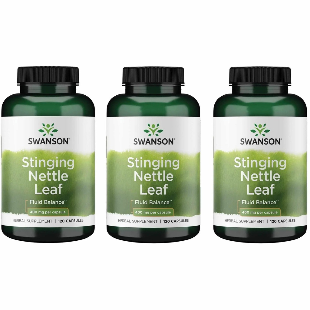 Swanson Sting Nettle Leaf (Urtica Dioica) - Herbal Supplement Urinary Tract & Respiratory Health Support - Mayıs Sağlıklı Akışı Destekleyebilir - (120 Capsules) (3 Paket)