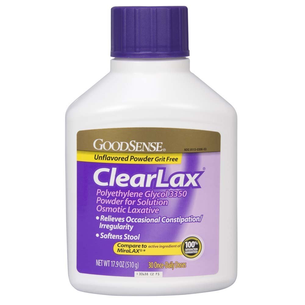 GoodSense ClearLax, Cool Glycol 3350 Toz çözümü için, Osmotic Laxative, 17.9 Ounce