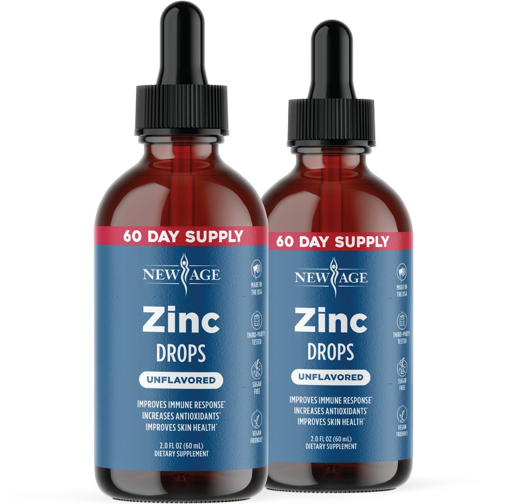 Taze AGE tarafından All Ages için sıvı çinko damlaları - Immune Support, Vegan, Non-GMO & Gluten Free, 60 Day Supply, 2Pack