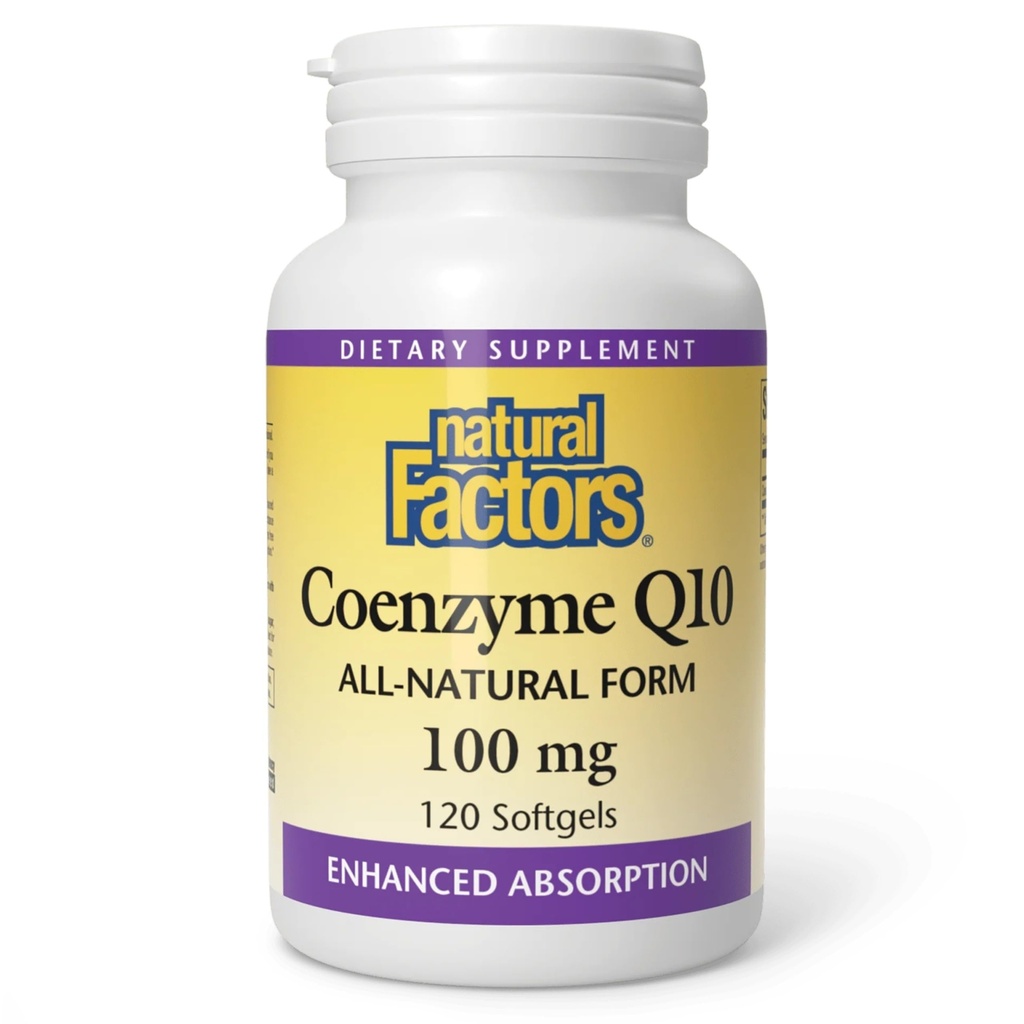 Doğal Faktörler Coenzyme Q10 - Antioksi Support Supplement Supports Cellular Enerji Üretimi - Daha İyi Abhidrorpsiyon Yardımları Sağlıklı Kalp Fonksiyonu - 100 mg, 120 Yumuşakgels (120 Hizmet)