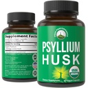 USDA Organik Psyllium Husk Vegan Capsules Organik Psyllium Husk Tohum. Gut. Digestive Prebiyotiks için Fiber Supplement. Pills for Digestion, Cabating olmadan. Tabletler