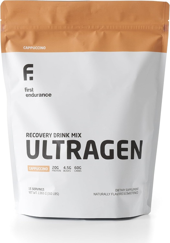 İLK ENDURANCE Ultragen Workout Recovery Drink Toz, protein Mix, Boosts Energy, Accelerates Recovery | Cappuccino, 15 Hizmet