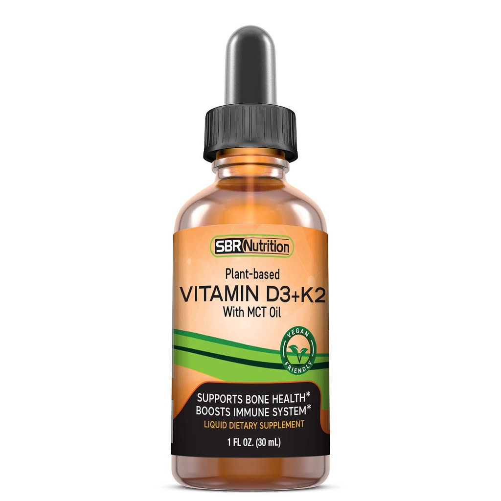 Vegan D3 + K2 (MK-7) MCT Oil, Peppermint Flavor ile sıvı damlaları, Güçlü Kemikleri ve Sağlıklı Kalpleri Destekleyebilir