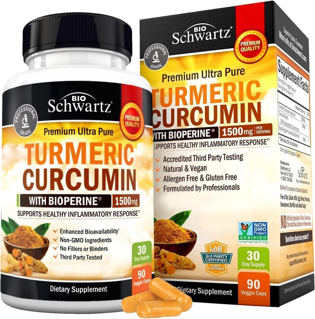 BioSchwartz Turmeric Curcumin 1500 ve Magnezyum Bisglycina