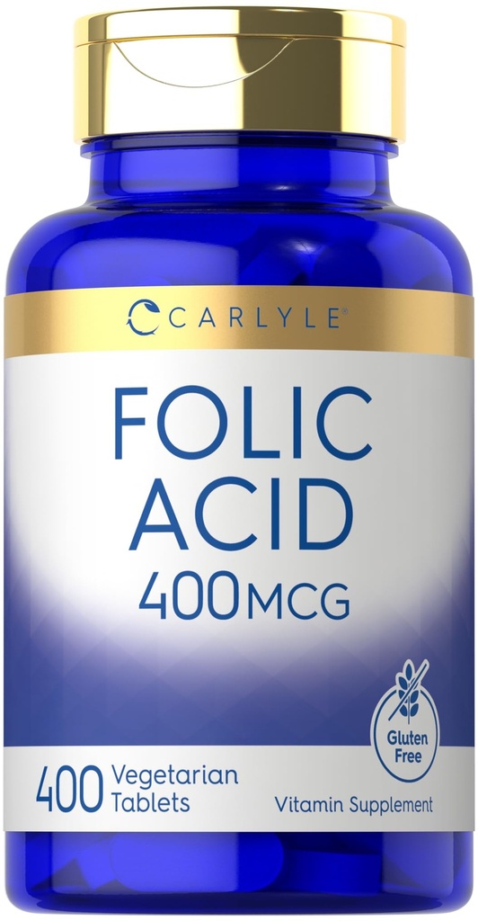 Carlyle Folic Acid 400 mcg | 400 Tabletler | Vejetaryen, Non-GMO, Gluten Free Supplement Supplement