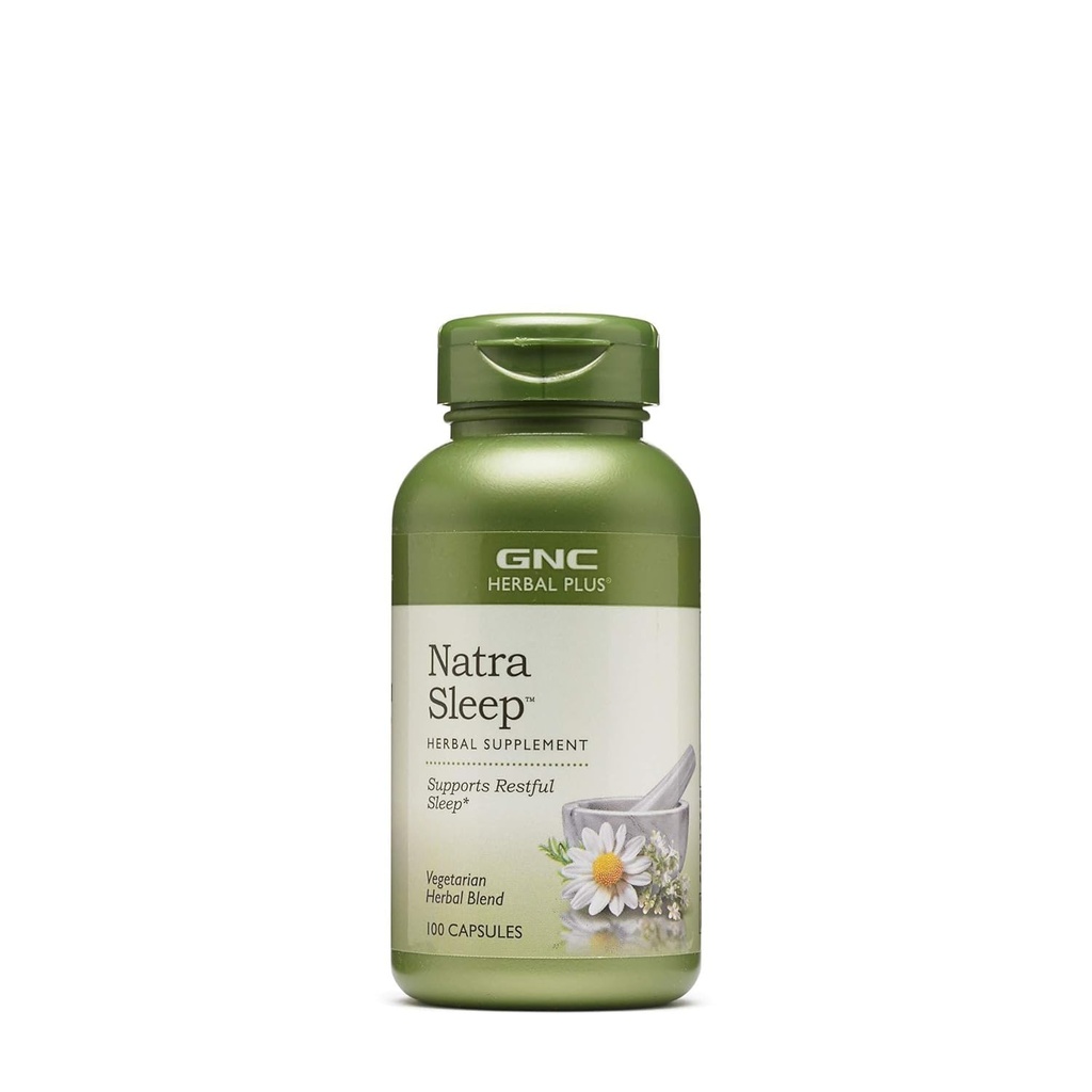 GNC Herbal Plus Natra Sleep Supplement, Vegetarian, Supports Restful Sleep, 50 Hizmet