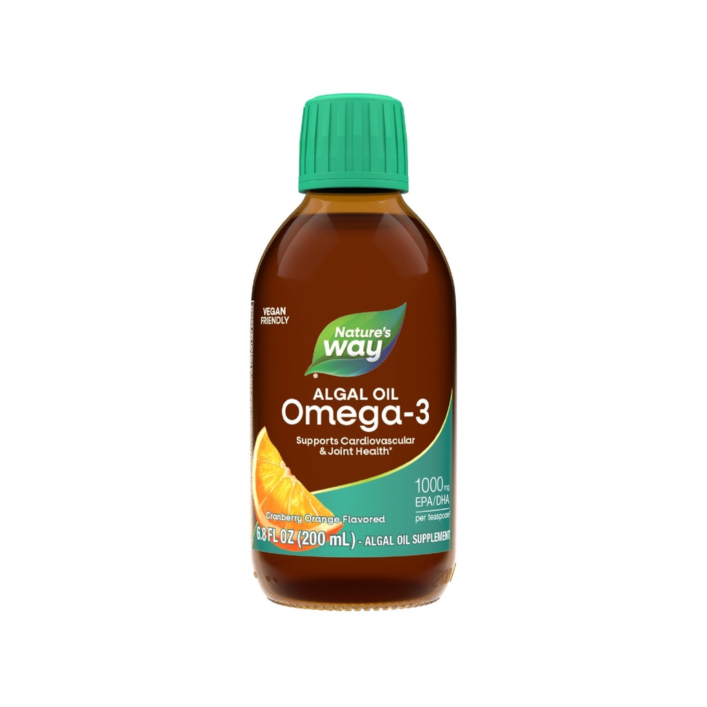 Nature's Way NutraVege Plant Based Omega-3 Ekstra Kuvvet**, Eye, Heart, and Brain Health*, Cranberry-Orange Flavored Liquid, 6.8 ozz