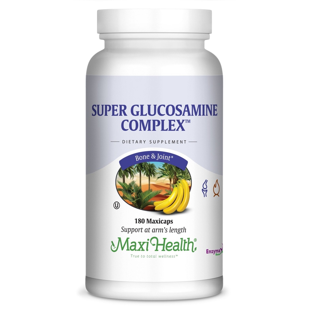 Maxi Health Super Glucosamine Complex – Joint Supplements for Men & Women – Glucosamine Sulfate with MSM, Bromelain, & Potassium – Bone Strength, Mobility, & Flexibility Support, 180 Capsules