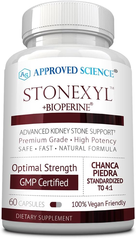 Onaylanan Bilim Stonexyl - Kidney Stones için herbal Destek - 60 Capsules - Chanca Piedra - High Abors -1 Ay Supply - Vegan
