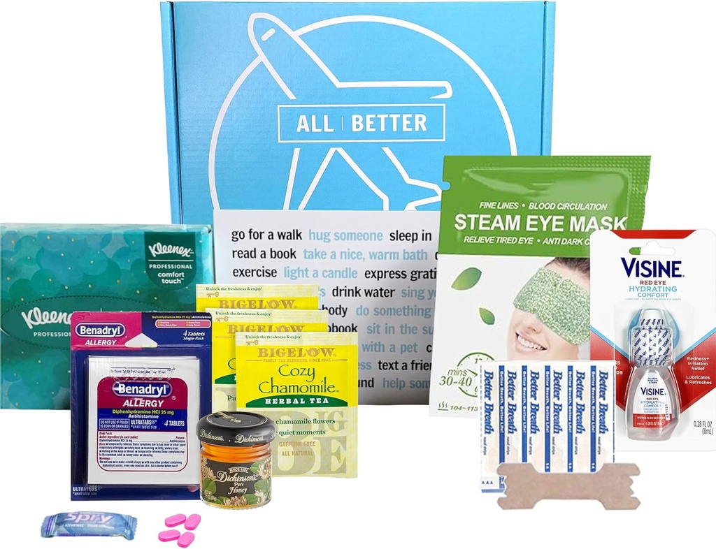 All | Better Alerji Care Package for Disease Friend with Allergies or Hayfever, Get Well Soon Gift Sepeti, Box No. 07 (Medium)