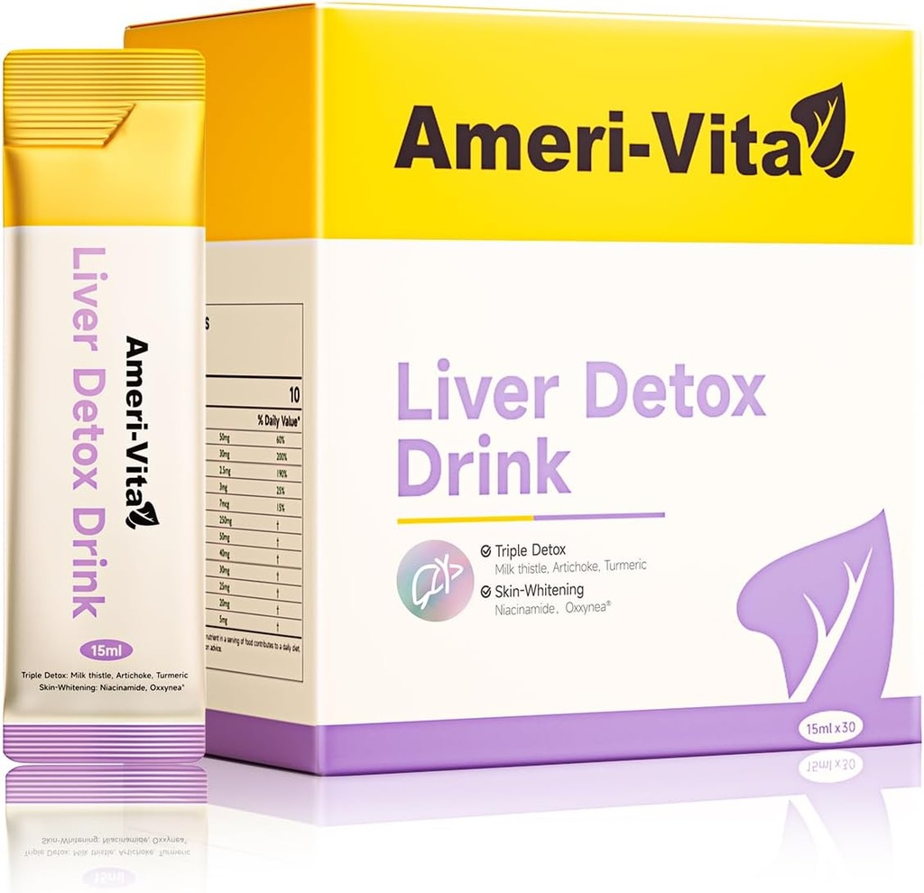 Sıvı Liver Detox Drink Supplement - Süt Butle & Artichoke Türmeric & Inositol - Doğal Liver Health Support - Sugar-Free, Non-GMO, Peach Flavor - 30 Sachets