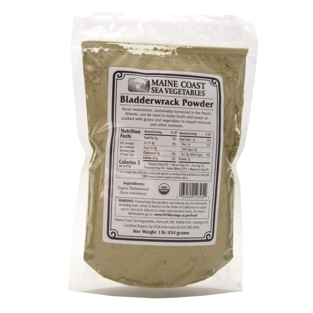 Bladderwrack Toz - Vahşi Atlantik - Organik Deniz Weed - Maine Sahili Sebzeleri- 1 Pound