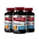 Folic Acid Bulk Supplements - Anti Gray Saç - Catalase Supplement, Gray Hair Away, Gray Saç Tamamı, Grey Hair Reversal Supplements, Ters Saç Supplement, 3 Şişe 180 Caps