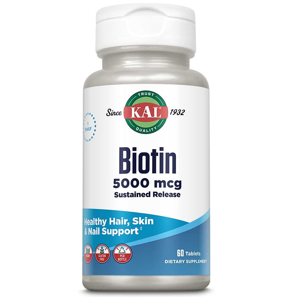 KAL Biotin 5000 TR Tabletler, 5000 mcg, 60 Kont