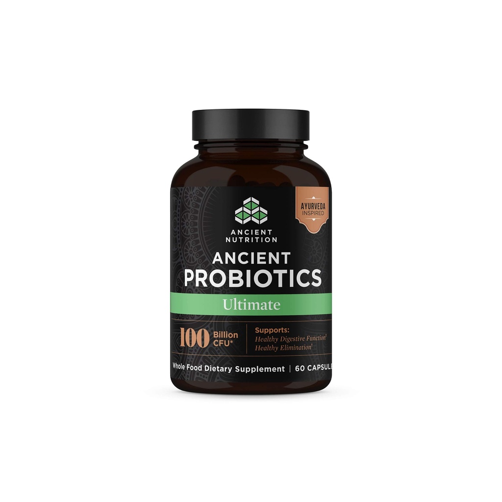 Eski Beslenme Probiyotikleri, Probiyotiks Ultimate 100 Milyar CFUs*/Serving, Digestive and Immune Support, Gluten Free, Antik Superfoods, 60 Capsules