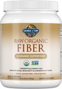 Garden of Life Raw Organic Fiber Powder, 30 Servings, 15 Organic Superfoods, Probiotics, Omega-3 ALA, 4g Soluble Fiber, 5g Insoluble for Regularity, Psyllium Husk Free