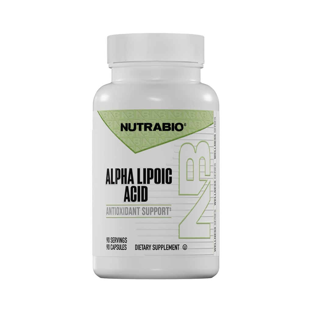 NutraBio Alpha Lipoic Asit (ALA) Tamam, 300 mg - Antioksit Sağlık Destekleri, 90 Sebze Kapsülleri Enerji Üretimi ve Wellness, 90 Sebze Capsules
