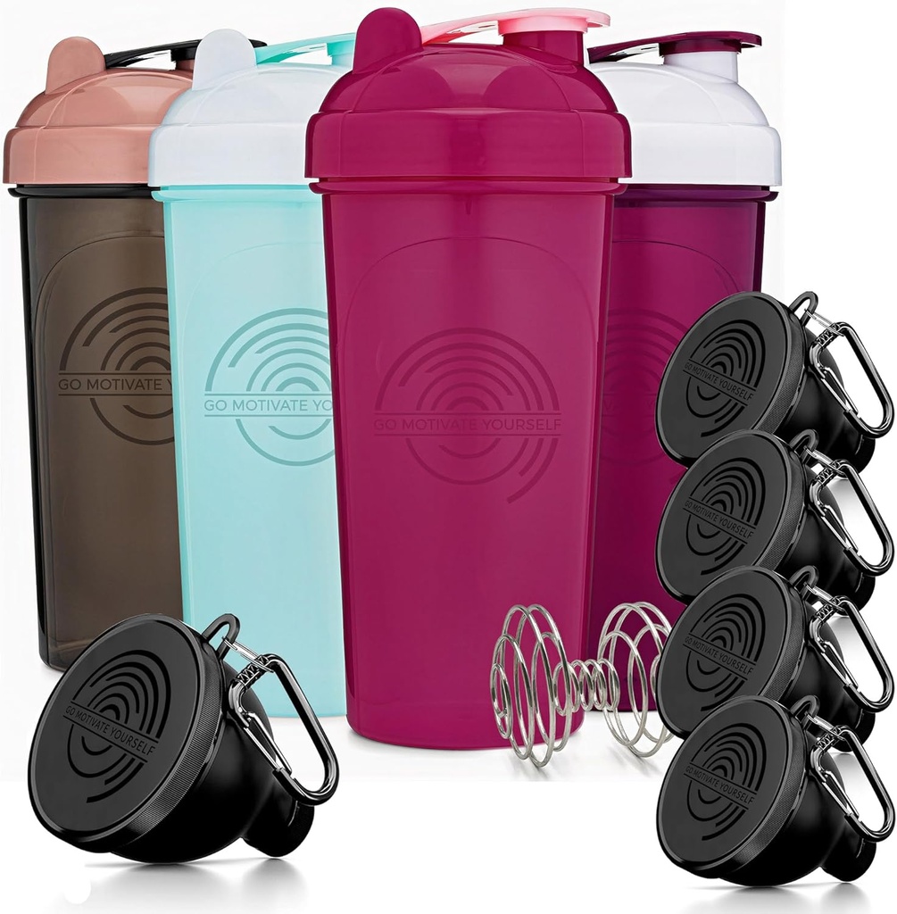 GOMOYO Fitness Sche - Agitator + 5-Pack Protein Funnels with Carabiner, Faraday-Free & Dishwasher Safes